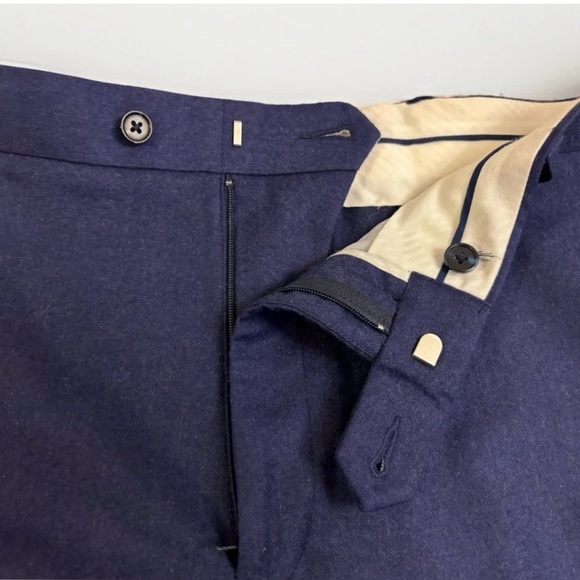 Paul Fredrick Size 36 Cashmere Wool Royal Blue Dress Pants Men’s Straight Leg - Picture 7 of 12